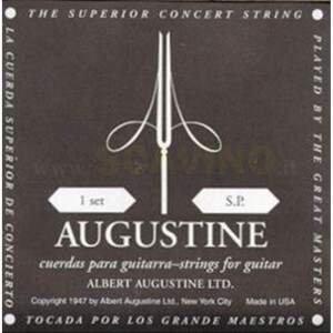 Augustine Black Silver Plated Muta Corde Chitarra Classica