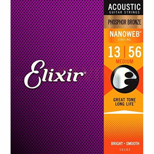 Elixir16102 Nanoweb Medium Acoustic Phosphor Bronze 13/56