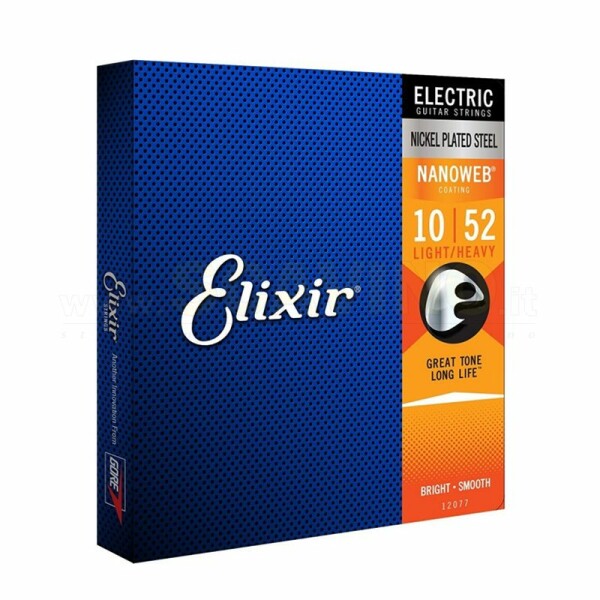 Elixir 12077 Muta corde per chitarra Elettrica 10-52 Nickel