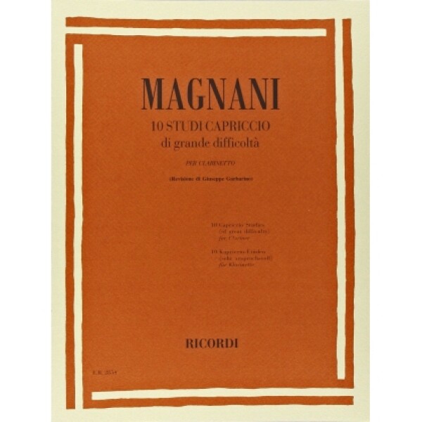 MAGNANI 10 STUDI CAPRICCIO DI GRANDE DIFFICOLTA' - CLARINETTO