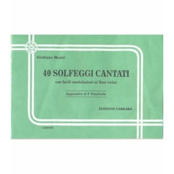MANZI 40 SOLFEGGI CANTATI APPENDICE 1
