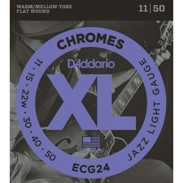 D'addario ECG24 CHROMES JAZZ LIGHT SET DI CORDE 11/50