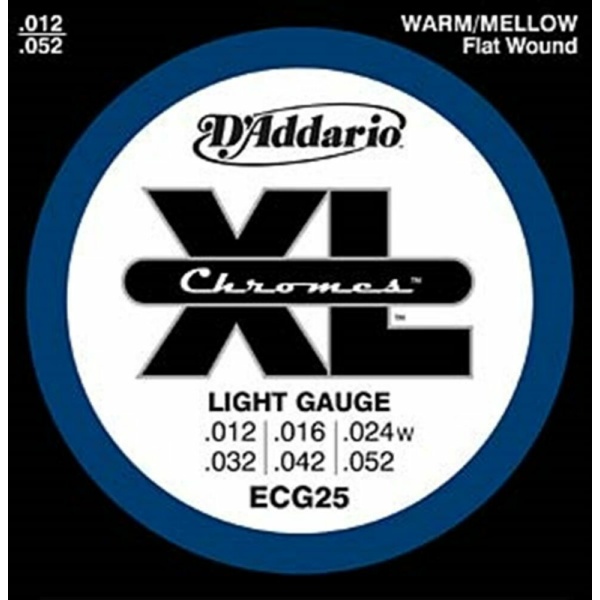 D'addario ECG25 CHROME LIGHT GAUGE 012/052