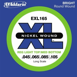 D'addario EXL165-4 LONG RED LIGHT XL NICKEL RW