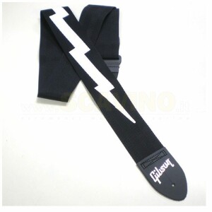 Gibson ASGSBL-10 Lightning Bolt 2'' Nylon Strap - Jet Black
