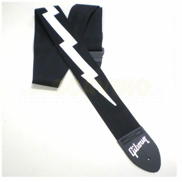 Gibson ASGSBL-10 Lightning Bolt 2'' Nylon Strap - Jet Black