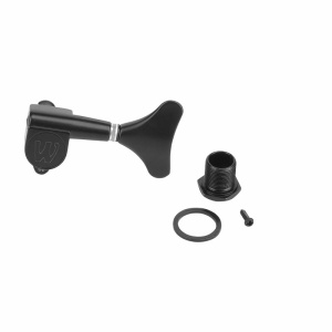Warwick Meccanica singola per basso elettrico - Logo - Lato: sinistro - Ratio 20:1 - Diametro di montaggio: 14mm - Diametro alberello: 9mm - Semplice da installare - Finitura: lucida - Colore: nero - La confezione include: 1x Meccanica + 1x Vite 2