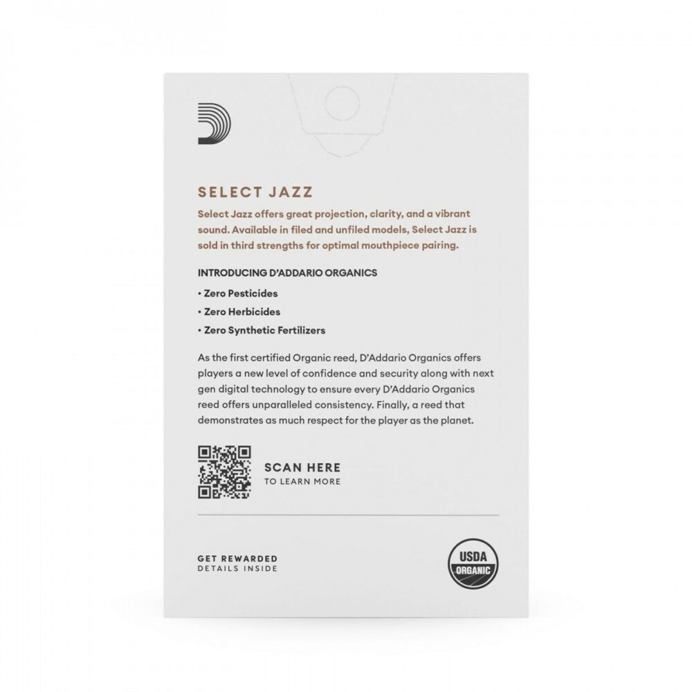 D'addario SELECT JAZZ UNFILED 2M BOX 10 ANCE SAX ALTO