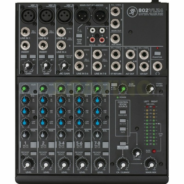 Mackie 802 VLZ4  Mixer Analogico 8 Canali con 3 Mic Preamp Onyx