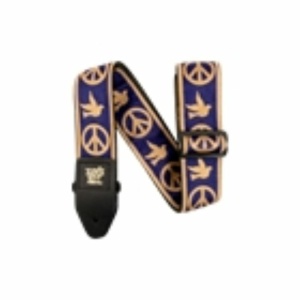 Ernie Ball 4699 Tracolla Navy Blue and Beige Peace Love Dove Jacquard Strap 2021