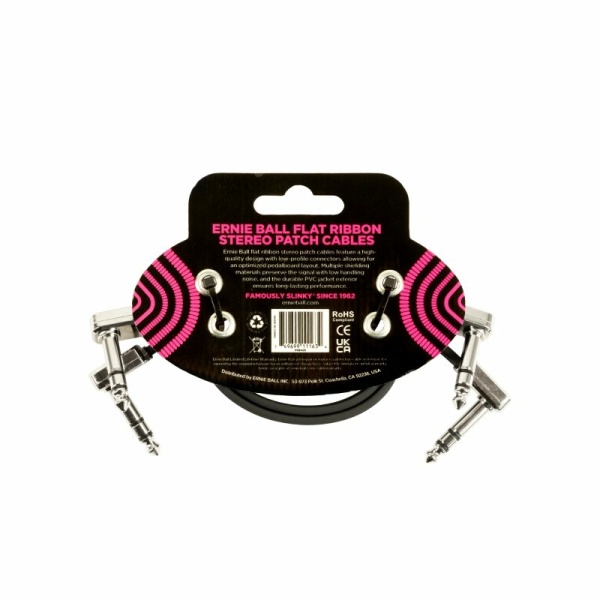 Ernie Ball 6405 Flat Ribbon Stereo Patch Cable 30
