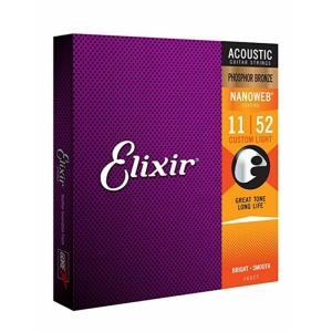 Elixir 16027 CUSTOM LIGHT PHOSPHOR BRONZE CORDE 11/52