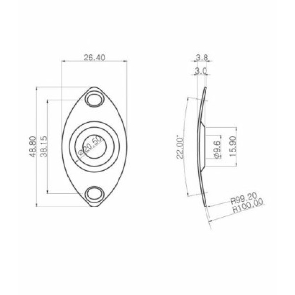 PARTS PLANET CJC CR PIASTRA JACK OVALE CHROME