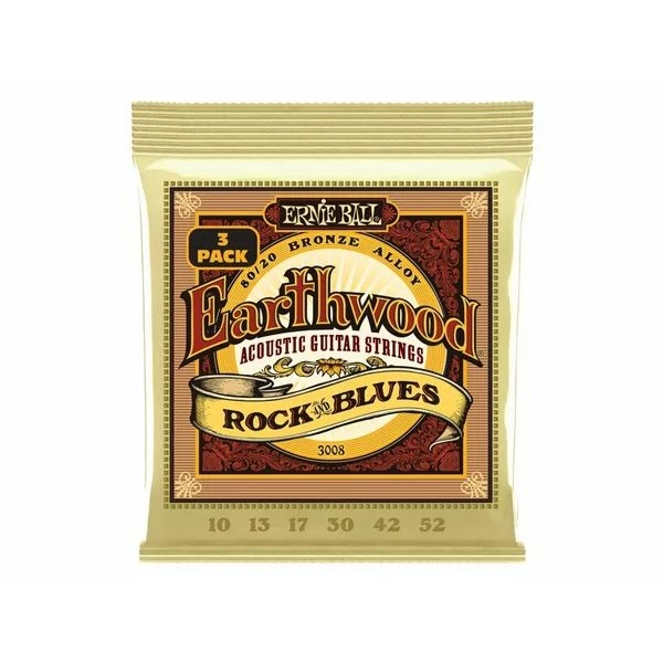 ERNIE BALL 3008 Earthwood RandB wPlain G 8020 10/52 - 3 PACK