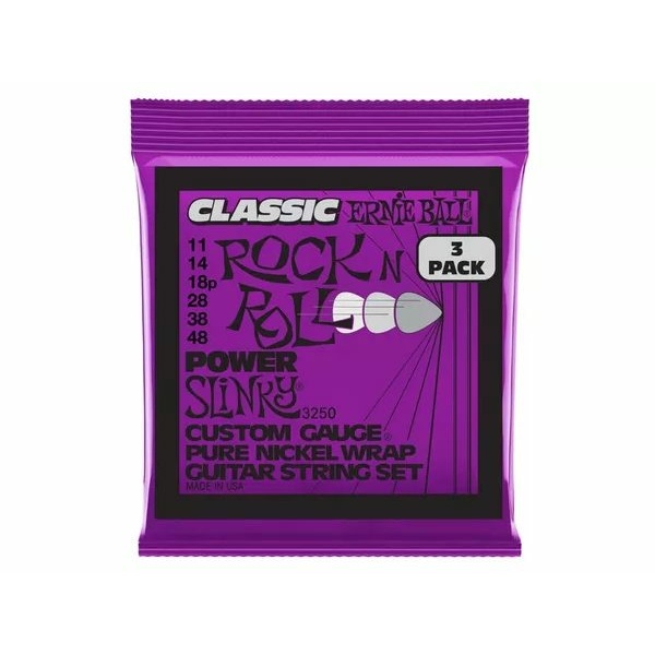 ERNIE BALL 3250 Power Slinky Classic Rock'n'Roll 11/48 - 3 PACK