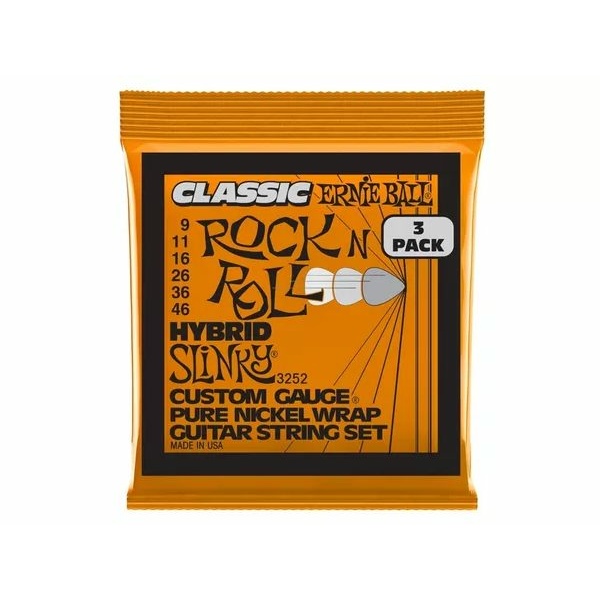 ERNIE BALL 3252 Hybrid Slinky Classic ROCK'n'ROLL 9/46 - 3 PACK