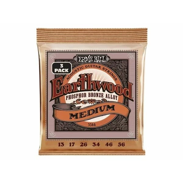 ERNIE BALL 3544 Erthwood Medium Phosphor Bronze 13/56 - 3 PACK