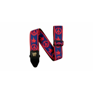 ERNIE BALL 4698 Tracolla Red and Blue Peace Love Dove Jacquard