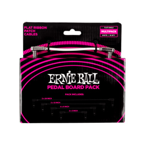 ERNIE BALL 6387 Flat Ribbon Patch Cables White Multi-pack