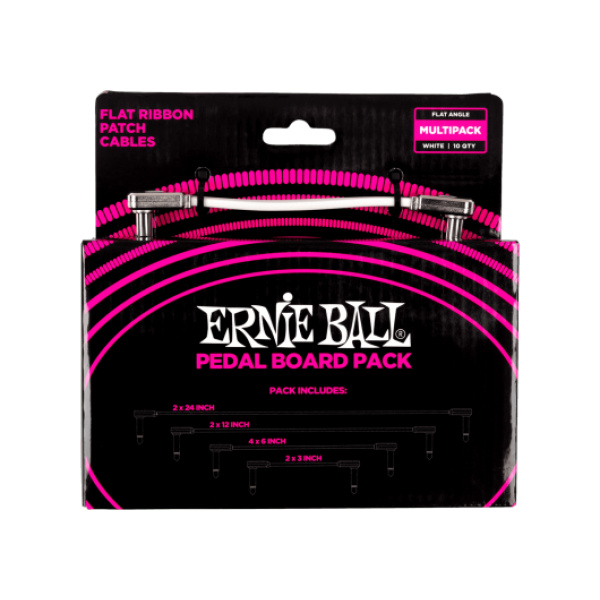 ERNIE BALL 6387 Flat Ribbon Patch Cables White Multi-pack