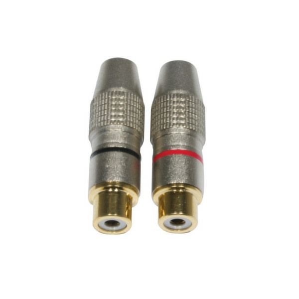 ACCU-CABLE RCA SET 2 CONNETTORI RCA FEMMINA VOLANTE RED/BLK