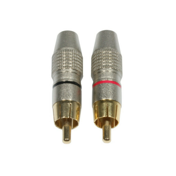 ACCU-CABLE RCA SET 2 CONNETTORI RCA MASCHIO VOLANTE RED/BLK