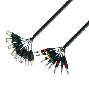 ADAM HALL 3 STAR CAVO MULTIPOLARE 8 JACK-STEREO / 8 XLR-M - 3m