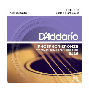 D'ADDARIO EJ26 PHOSPHOR BRONZE 11-52 CUSTOM LIGHT