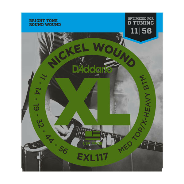 D'ADDARIO EXL117 NICKEL WOUND MEDIUM TOP/EXTRA-HEAVY BOTTOM 11-56