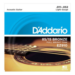 D'ADDARIO EZ910 IN BRONZO 85/15 PER CHITARRA ACUSTICA LIGHT 11-52