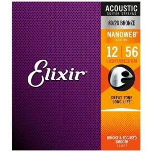 ELIXIR 11077 NANOWEB 12/56 BRONZE LIGHT MEDIUM ACOUSTIC