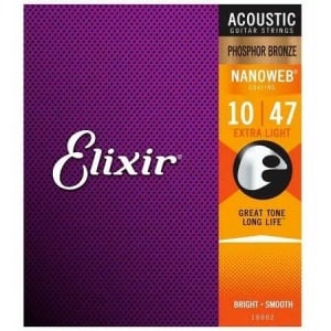 ELIXIR 16002 NANOWEB 10/47 PHOSPHOR BRONZE EXTRA LIGHT