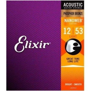 ELIXIR 16052 NANOWEB 12/53 PHOSPHOR BRONZE LIGHT