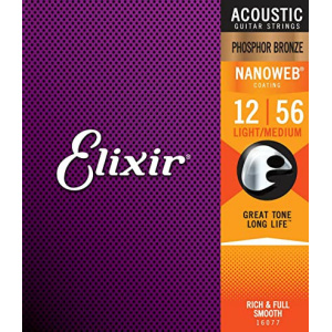 ELIXIR 16077 NANOWEB 12/56 PHOSPHOR BRONZE LIGHT MEDIUM