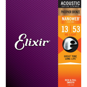 ELIXIR 16182 NANOWEB 13/53 PHOSPHOR BRONZE