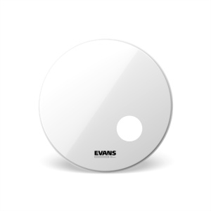 EVANS 24" EQ3 RESONANT BASS DRUMHEAD SMOOTH WHITE