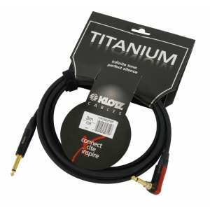 KLOTZ TIR-0300PSP TITANIUM GUITAR CABLE SILENT PLUG 90° - 3 mt.