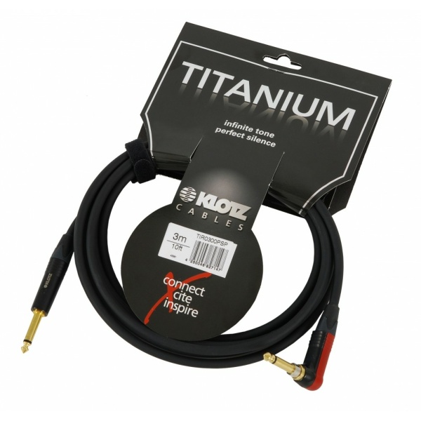 KLOTZ TIR-0300PSP TITANIUM GUITAR CABLE SILENT PLUG 90° - 3 mt.