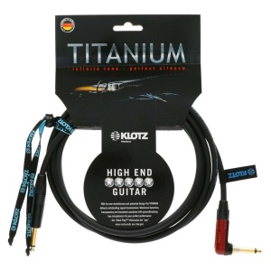 KLOTZ TIR-0450PSP TITANIUM GUITAR CABLE SILENT PLUG 90° - 4.5 mt.