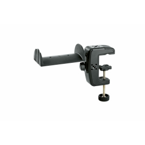 K&M 16085  Supporto per cuffie nero con morsetto da tavolo - Black