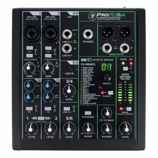 MACKIE PRO FX6 V3 MIXER 6 CANALI CON EFFETTI - USB