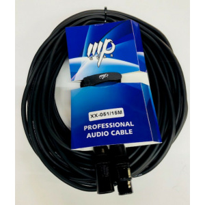 MPGEAR XX-051 CAVO MICROFONO XLR3P M to XLR3P F - 15m - BLACK