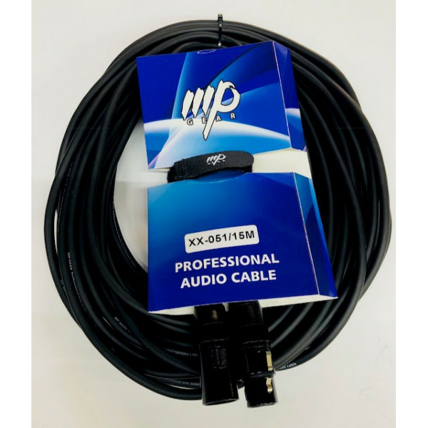 MPGEAR XX-051 CAVO MICROFONO XLR3P M to XLR3P F - 15m - BLACK
