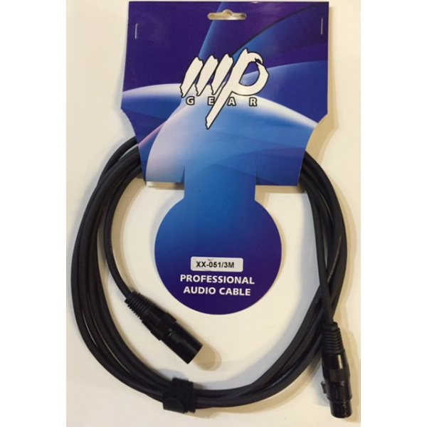 MPGEAR XX-051 CAVO MICROFONO XLR3P M to XLR3P F - 3m - BLACK