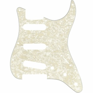 Fender 11-Hole Modern-Style Stratocaster Aged White Pearl S/S/S Pickguards Backplates 0992140001
