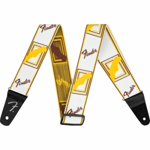 Fender WeighLess Monogram bianco / marrone / giallo tracolla