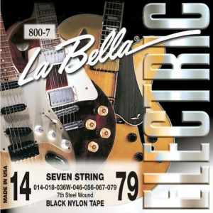 La Bella 800-7 Electric Black nylon 7 corde 14-79