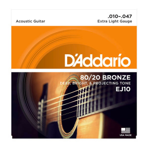 D'ADDARIO EJ10 80/20 BRONZE 10-47 EXTRA LIGHT