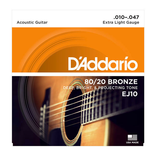 D'ADDARIO EJ10 80/20 BRONZE 10-47 EXTRA LIGHT