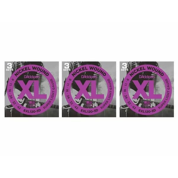 D'ADDARIO EXL120+-3D SET 3 MUTE NICKEL WOUND 9.5-44